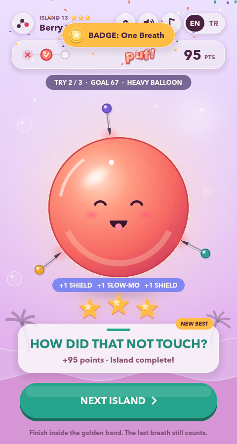 Three stars on an island